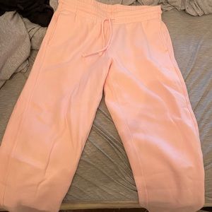 Aritzia Pink Cozy Fleece Boyfriend Sweatpants